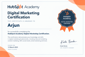 Digital Marketing Certification Certificate